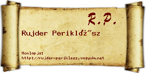 Rujder Periklész névjegykártya